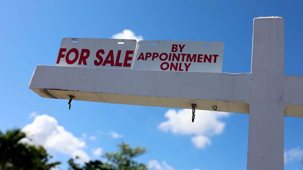 PHOTO: FILE - A For Sale sign displayed in front of a home, Feb. 22, 2023 in Miami.