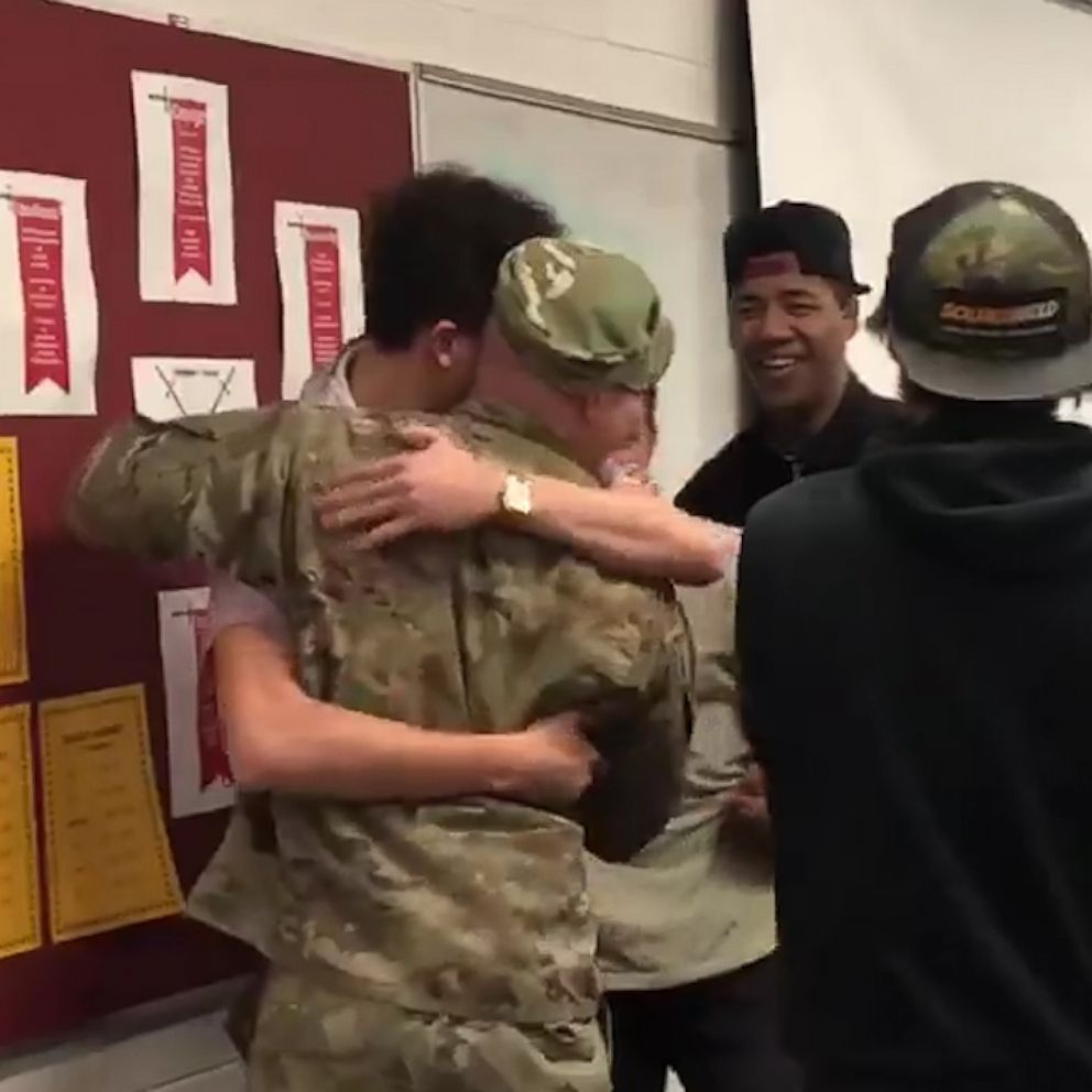 VIDEO: Beloved deployed teacher and coach shocks his students with surprise homecoming