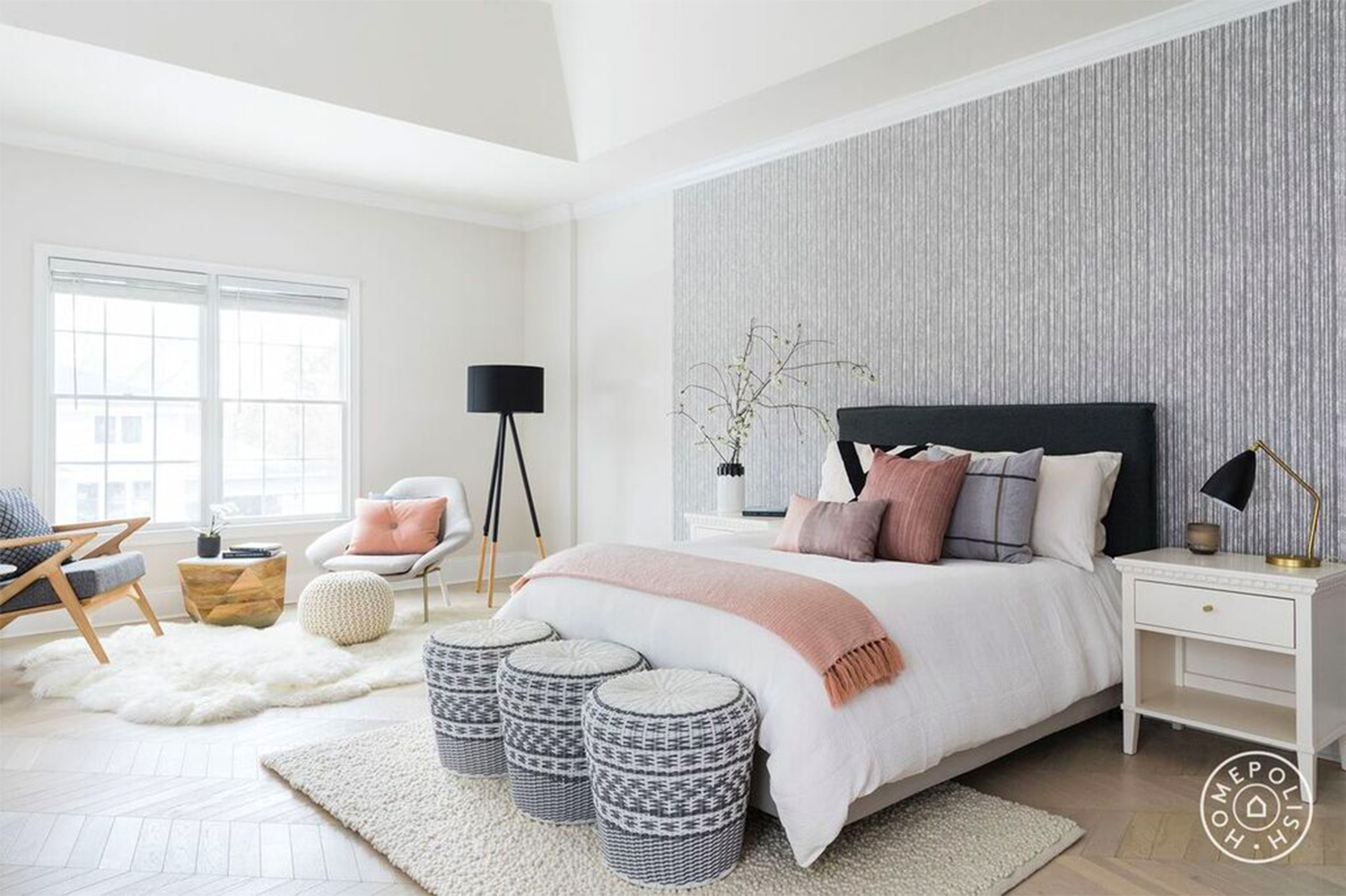 PHOTO: Johnny Earle and Katie Freketic combined their design styles in their bedroom.