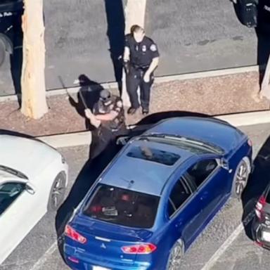 PHOTO: The Corona Police Department in Corona, California, shared a police body camera video of the rescue of a child from a hot car on June 17, 2025, and a reminder to never leave children unattended in a vehicle.