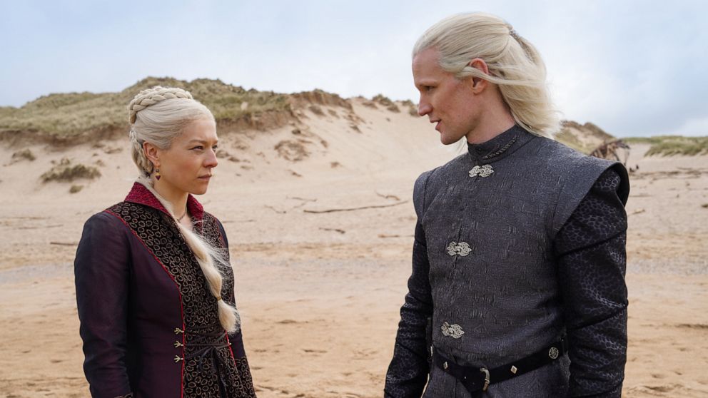 PHOTO: Emma D'Arcy as "Princess Rhaenyra Targaryen" and Matt Smith as "Prince Daemon Targaryen" star in HBO's "House of the Dragon." The ten-episode HBO Original drama debuts Aug. 21, 2022 on HBO and will be available to stream on HBO Max.