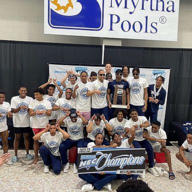 PHOTO: Howard University's swimming and diving team took home the 2023 title of the Northeast Conference Men's Swimming and Diving champions this Saturday in Geneva, Ohio, after being last year's runner-up.