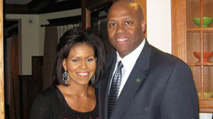 brother michelle obama craig robinson law coach basketball her barack handout opens abcnews gma