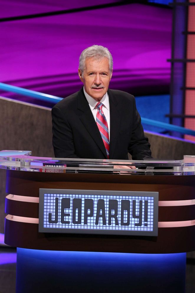 PHOTO: "Jeopardy!" host Alex Trebek is seen after regrowing his famous mustache.