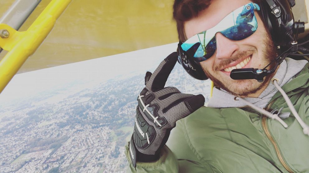 PHOTO: Brett Easter takes a selfie inside his plane.