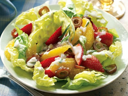Paula Deens Orange, Strawberry, and Date Salad With Buttermilk Dressing