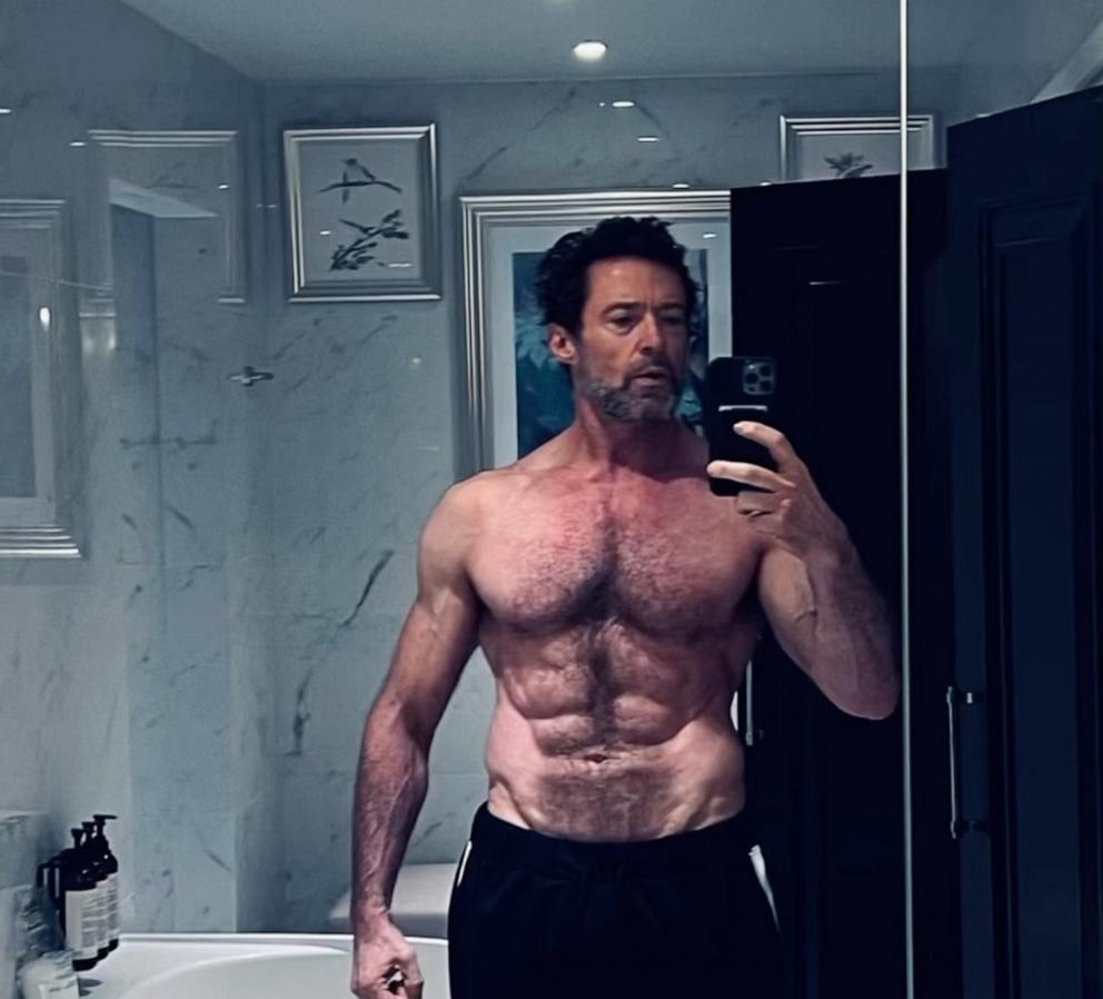 PHOTO: In a post made to his Instagram account, Hugh Jackman takes a selfie in front of a mirror, Sept. 4, 2024.