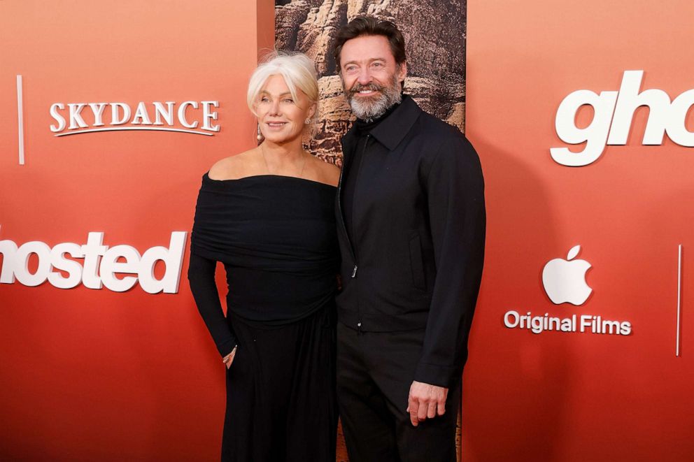 PHOTO: Deborra-Lee Furness and Hugh Jackman attend the premiere of "Ghosted" at AMC Lincoln Square Theater on April 18, 2023, in New York.