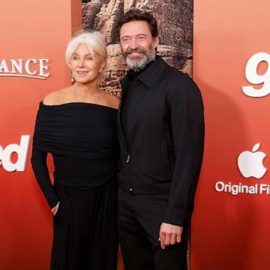 PHOTO: In this April 18, 2023, file photo, Deborra-Lee Furness and Hugh Jackman attend the premiere of "Ghosted" at AMC Lincoln Square Theater in New York.