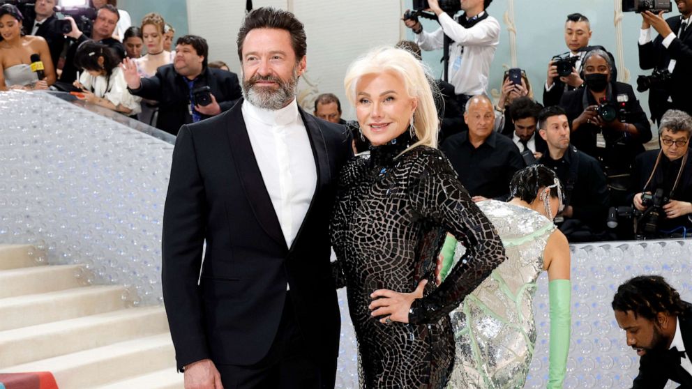 PHOTO: Hugh Jackman and Deborra-Lee Furness attend The 2023 Met Gala Celebrating "Karl Lagerfeld: A Line Of Beauty" at The Metropolitan Museum of Art on May 1, 2023, in New York.