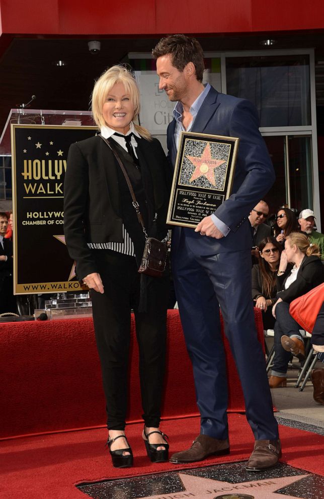 PHOTO: Actor Hugh Jackman and his wife Deborra-Lee Furness pose as Hugh Jackman is honored with a star on The Hollywood Walk Of Fame, on Dec. 13, 2012, in Hollywood, Calif.
