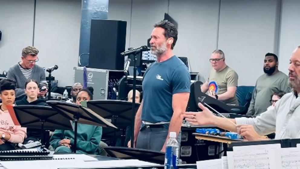 PHOTO: In this screen grab from a video posted to his Instagram account, Hugh Jackman sings during a rehearsal. 