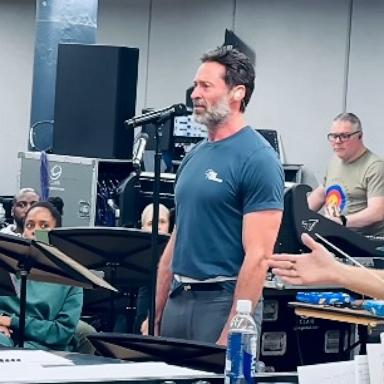 PHOTO: In this screen grab from a video posted to his Instagram account, Hugh Jackman sings during a rehearsal. 