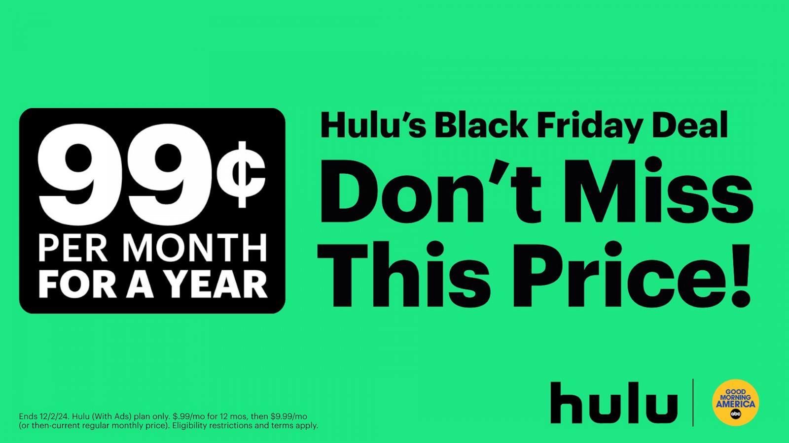 PHOTO: Hulu Black Friday deal.