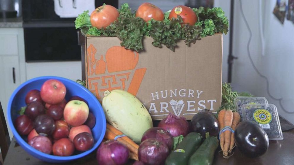 PHOTO: A shipment from the "ugly produce" delivery service Hungry Harvest that was sent to Steve Magouirk and Megan Brown in Somerdale, N.J. 