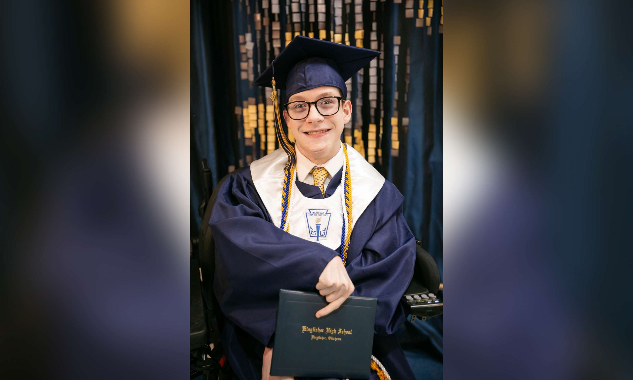 PHOTO: Hunter Wittrock surprised his friends and family when he walked across the stage at Kingfisher High School's 2020 graduation ceremony in Kingfisher, Okla., May 16, 2020.