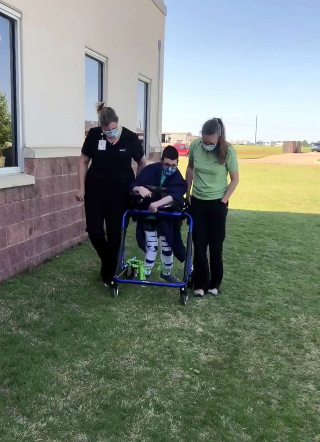 PHOTO: Hunter Wittrock surprised his friends and family when he walked across the stage at Kingfisher High School's 2020 graduation ceremony in Kingfisher, Okla., May 16, 2020.