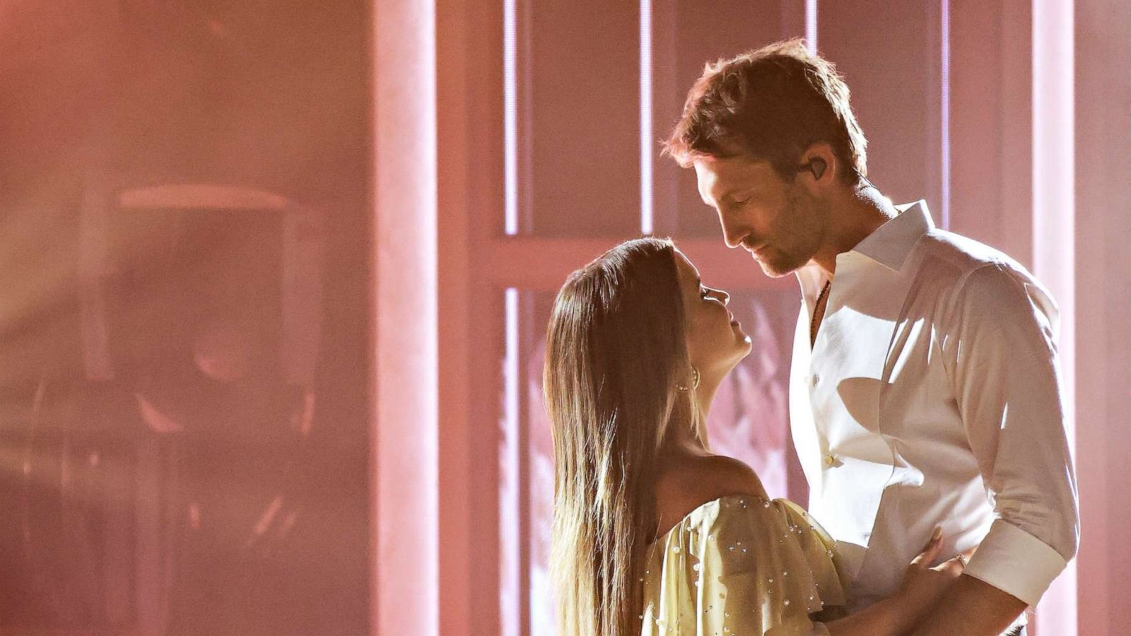 PHOTO: Maren Morris and Ryan Hurd performs for the 56th Academy Of Country Music Awards, April 18, 2021, in Nashville, Tenn.