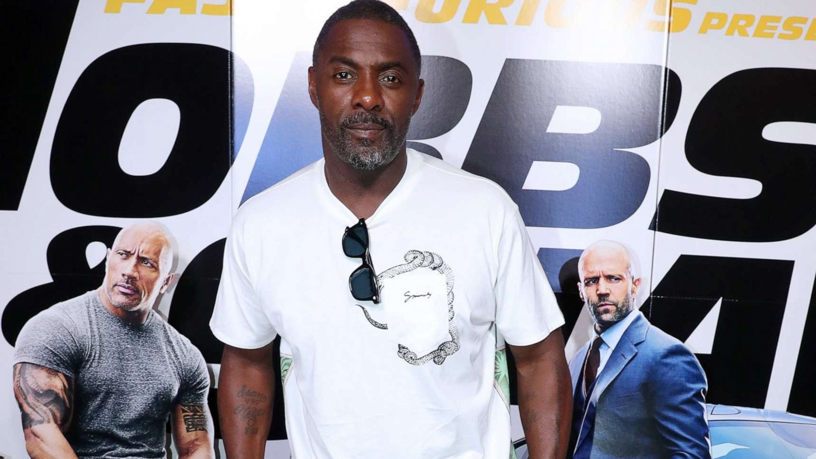 PHOTO: Idris Elba attends "Fast & Furious Presents: Hobbs & Shaw" screening hosted by Idris Elba and Angie Martinez, July 29, 2019 at Regal Cinema in New York City.