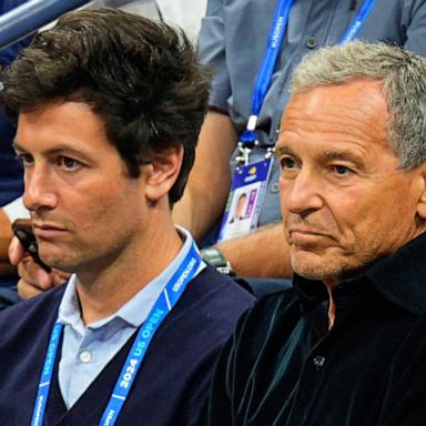 PHOTO: Joshua Kushner sits with Bob Iger at the 2025 US Open Tennis Championships September 2, 2025 in New York City.