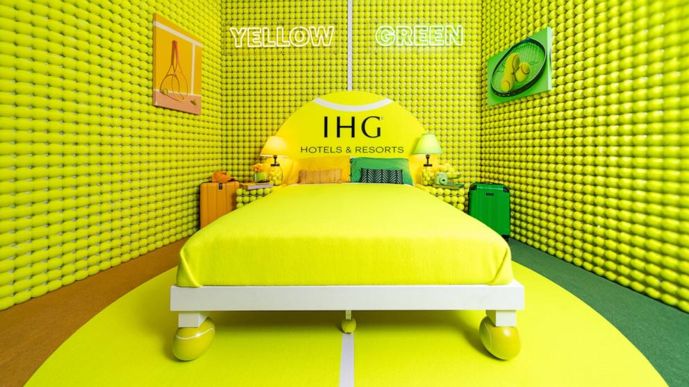 PHOTO: The Hotel Kimpton Eventi in New York City has a new Rally Room for fans to help decide the true color of a tennis ball: yellow or green?