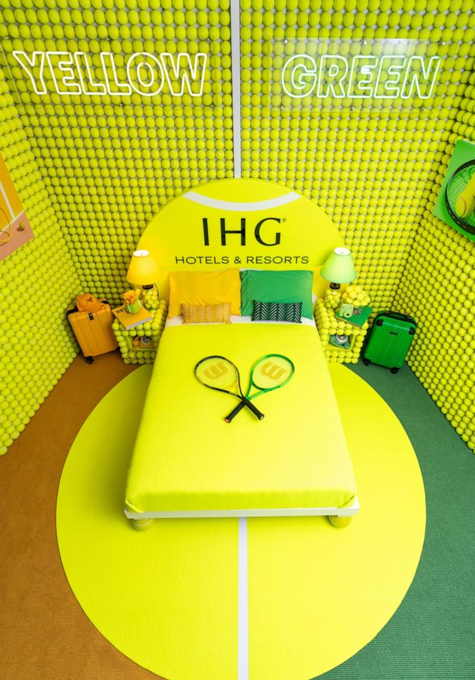 PHOTO: The Hotel Kimpton Eventi in New York City has a new Rally Room for fans to help decide the true color of a tennis ball: yellow or green?