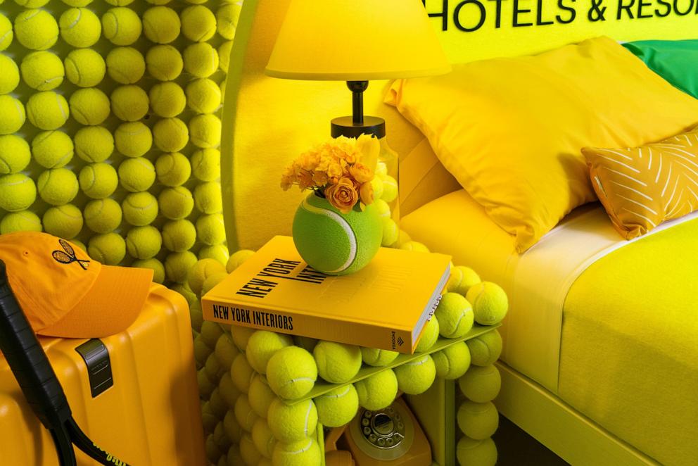 PHOTO: The Hotel Kimpton Eventi in New York City has a new Rally Room for fans to help decide the true color of a tennis ball: yellow or green?