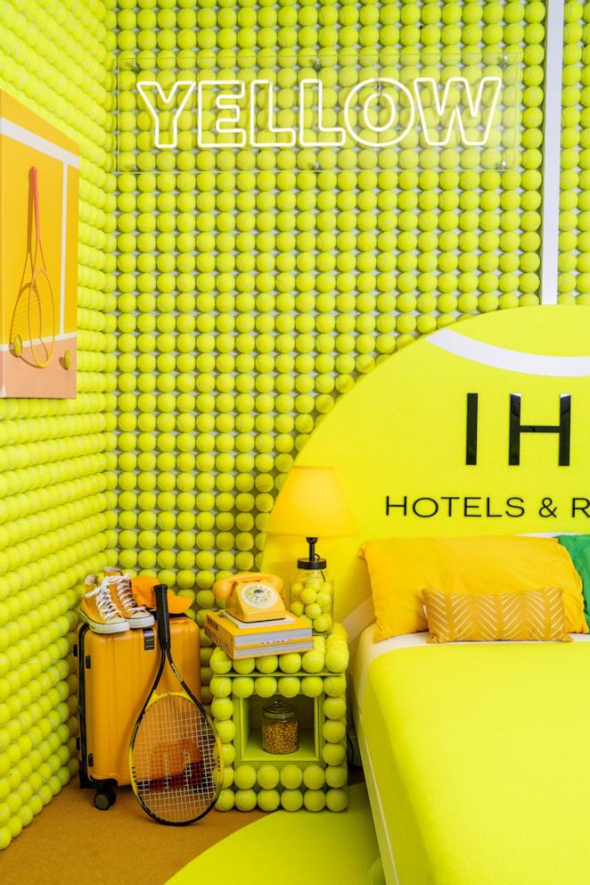 PHOTO: The Hotel Kimpton Eventi in New York City has a new Rally Room for fans to help decide the true color of a tennis ball: yellow or green?