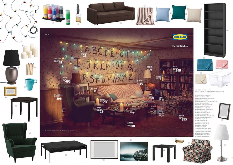 PHOTO: IKEA's "Real Life Series" features a replica of the Christmas-themed living room of Winona Ryder's character from "Stranger Things."