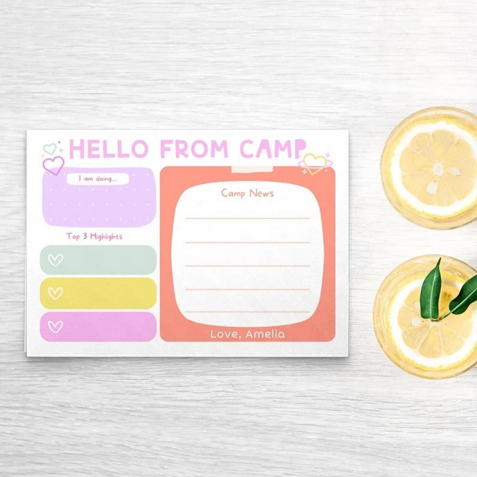PHOTO: Personalized Camp Stationery Set