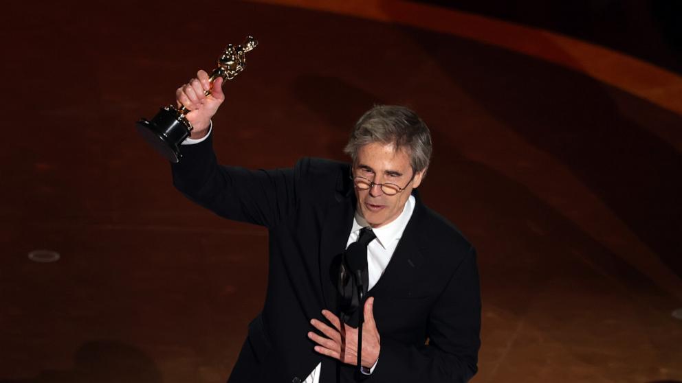 PHOTO: Walter Salles accepts the International Feature Film award for "Iâm Still Here" onstage during the 97th Annual Oscars March 2, 2025 in Hollywood.