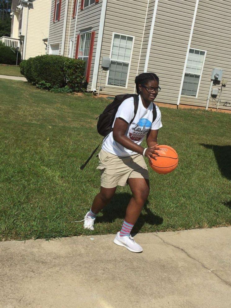 PHOTO: Imani Bell pictured playing basketball in an undated family photo.
