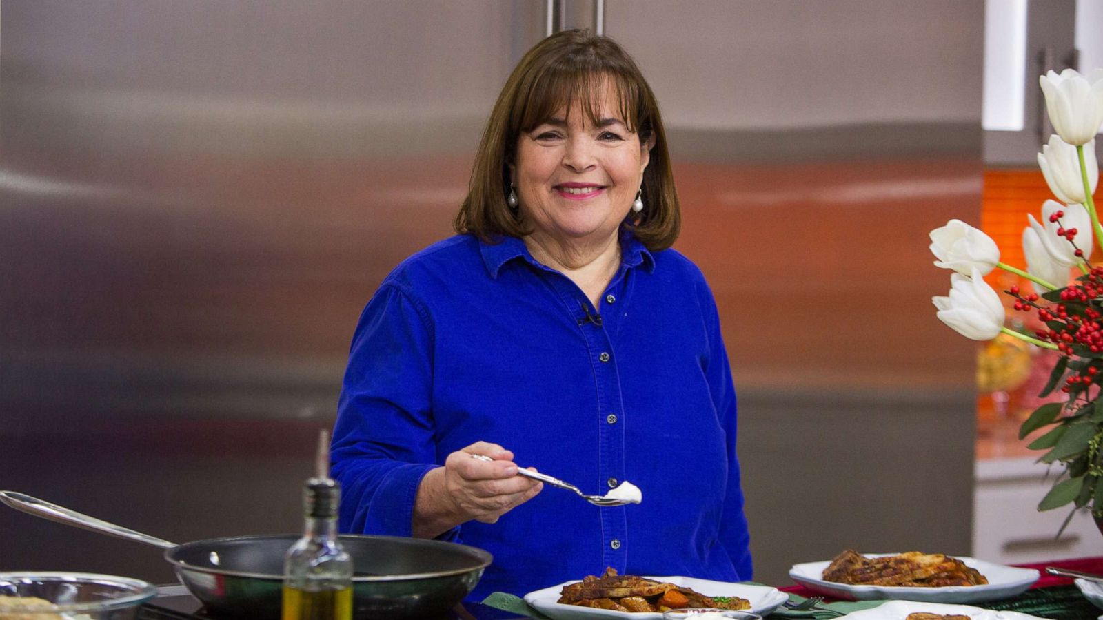 PHOTO: Ina Garten sampling food.