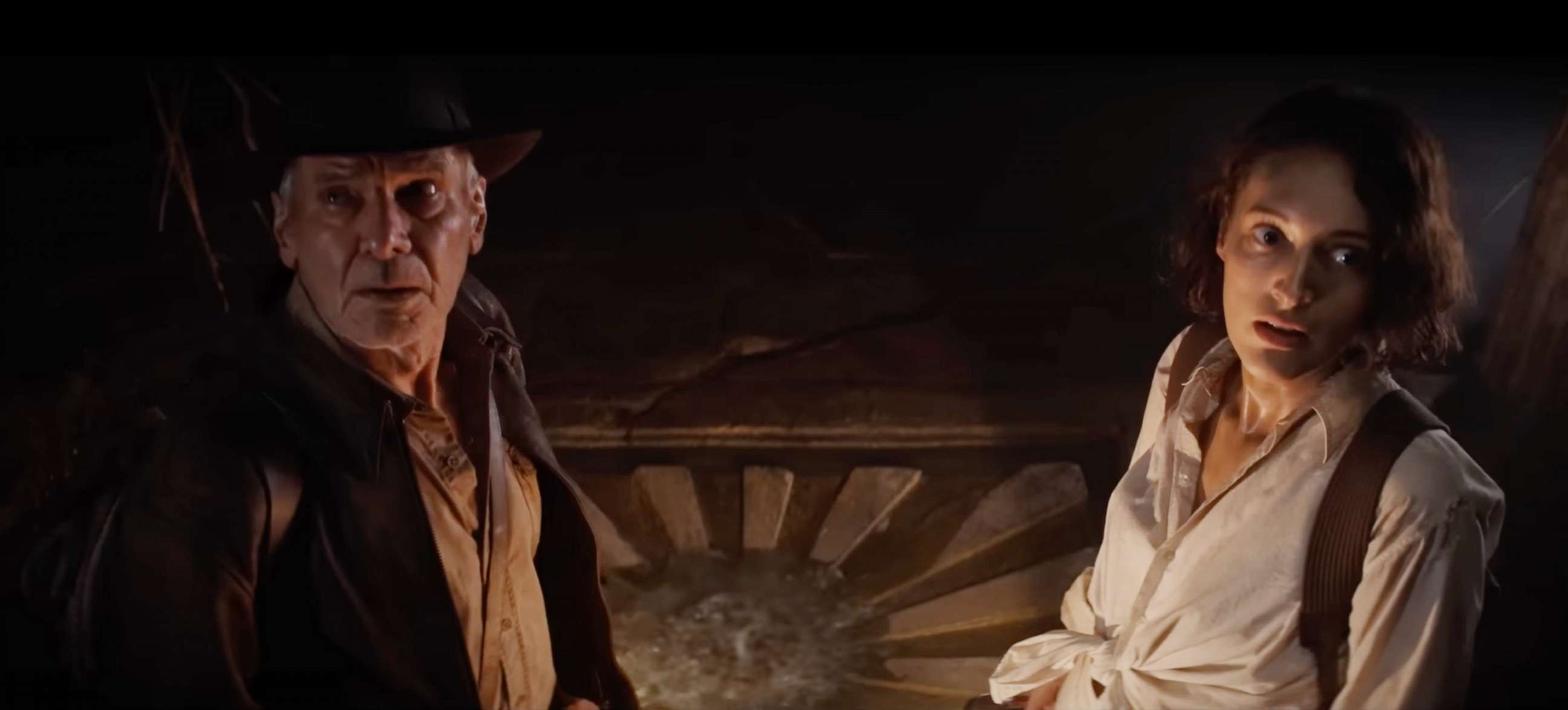 PHOTO: Harrison Ford and Phoebe Waller-Bridge appear in this still from the new official clip of "Indiana Jones and the Dial of Destiny."