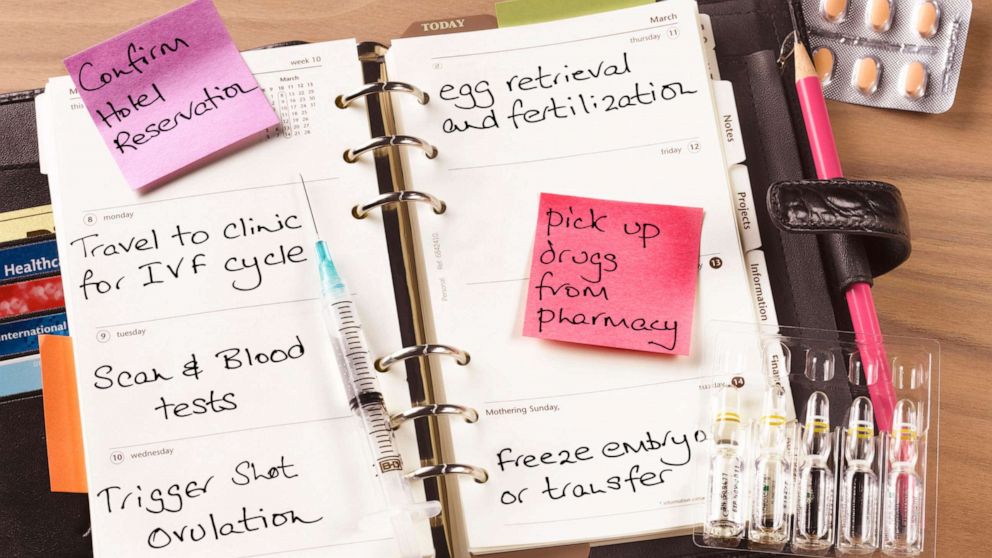 PHOTO: An undated stock photo depicts the schedule of a woman receiving IVF treatment.