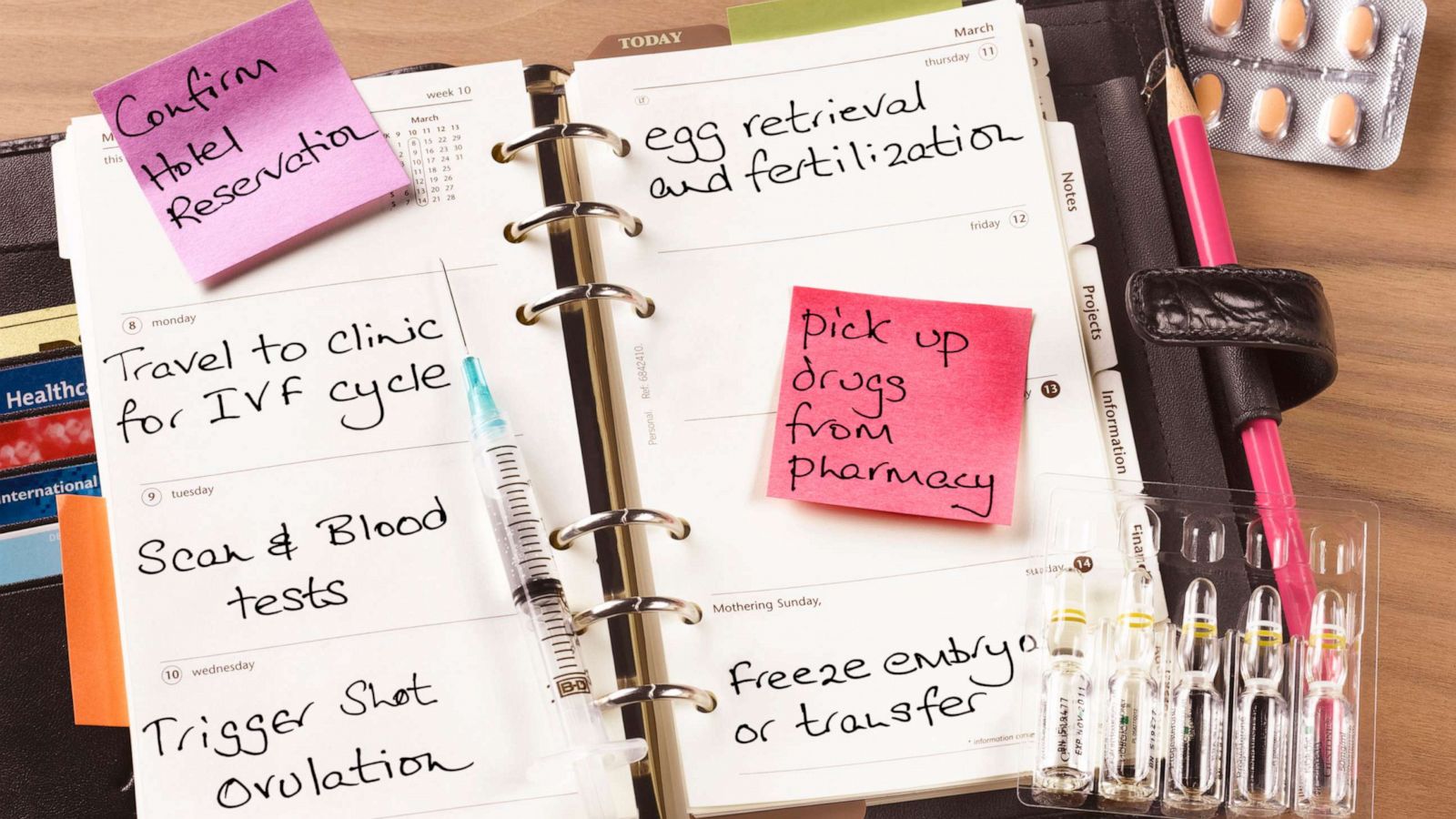 PHOTO: An undated stock photo depicts the schedule of a woman receiving IVF treatment.