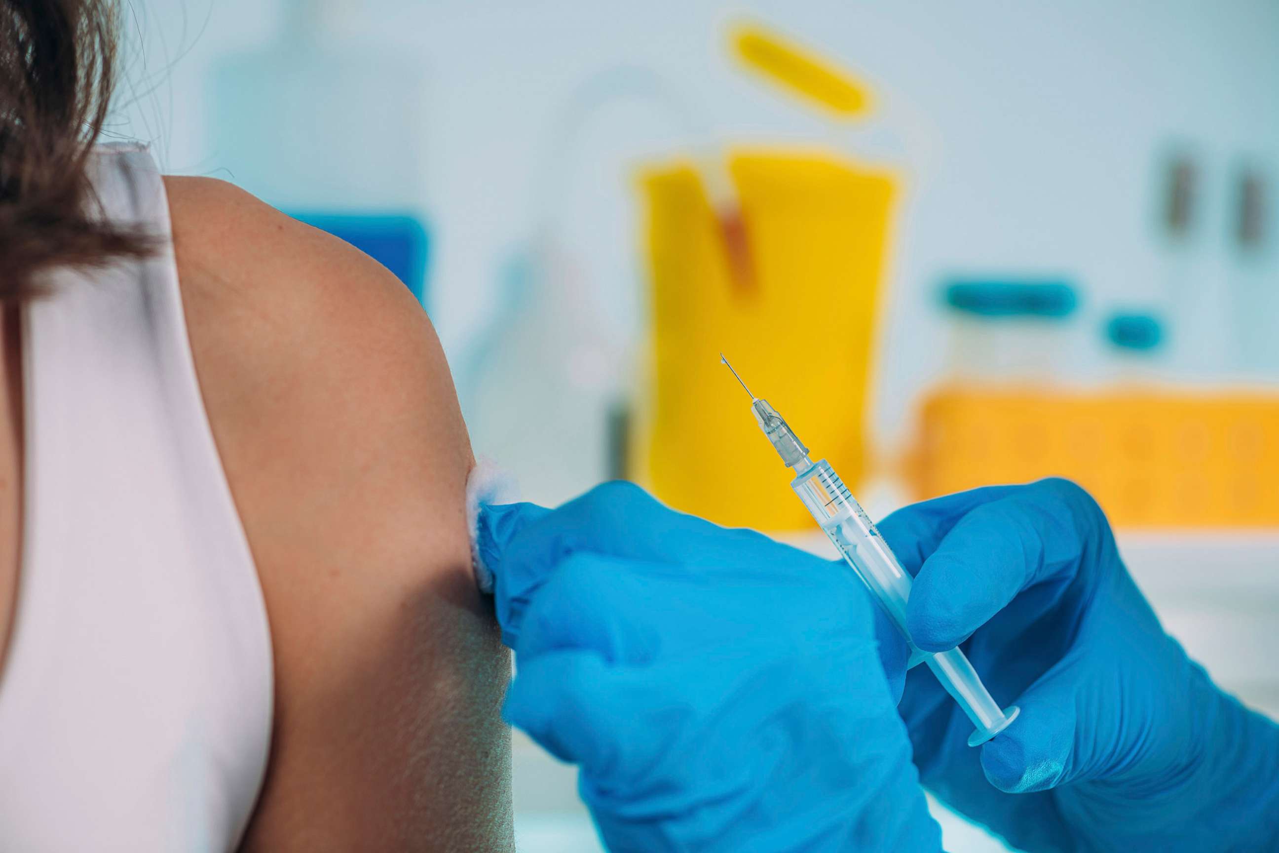 PHOTO: A vaccine is being administered by a medical professional in this stock image.