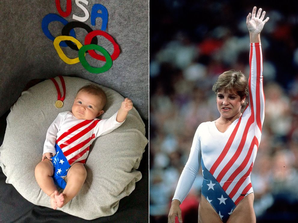 PHOTO: Liberty Wexler, 3 months, is seen here dressed as American gymnast, Mary Lou Retton.