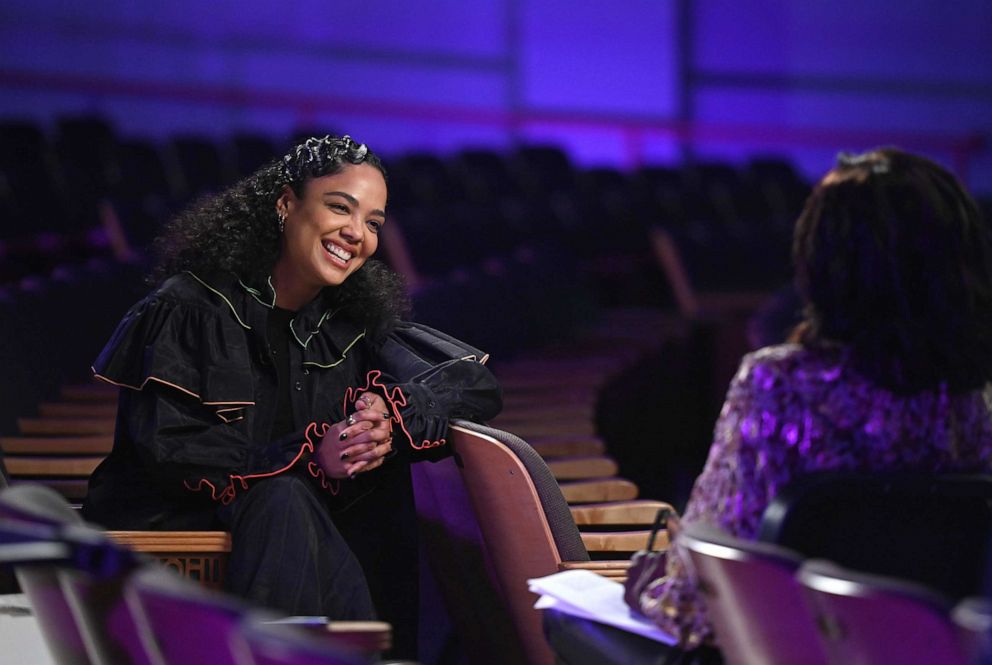 PHOTO: Tessa Thompson speaks to ABC News' Deborah Roberts for the Soul of a Nation special "Screen Queens Rising."