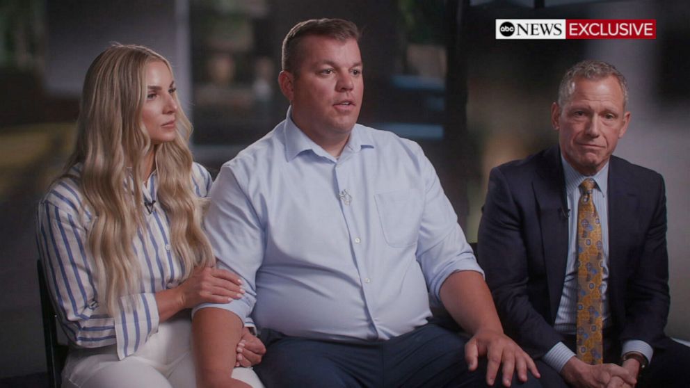 PHOTO: Nancy and Jace Oliverson speak to "Good Morning America" on May 17, 2023 for the first time after their son Easton's life-threatening accident at the Little League World Series in 2022.
