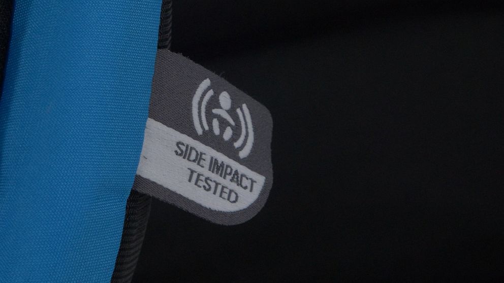 PHOTO: This is the “side impact tested” label on one of the Big Kids purchased by ProPublica in January 2020. 