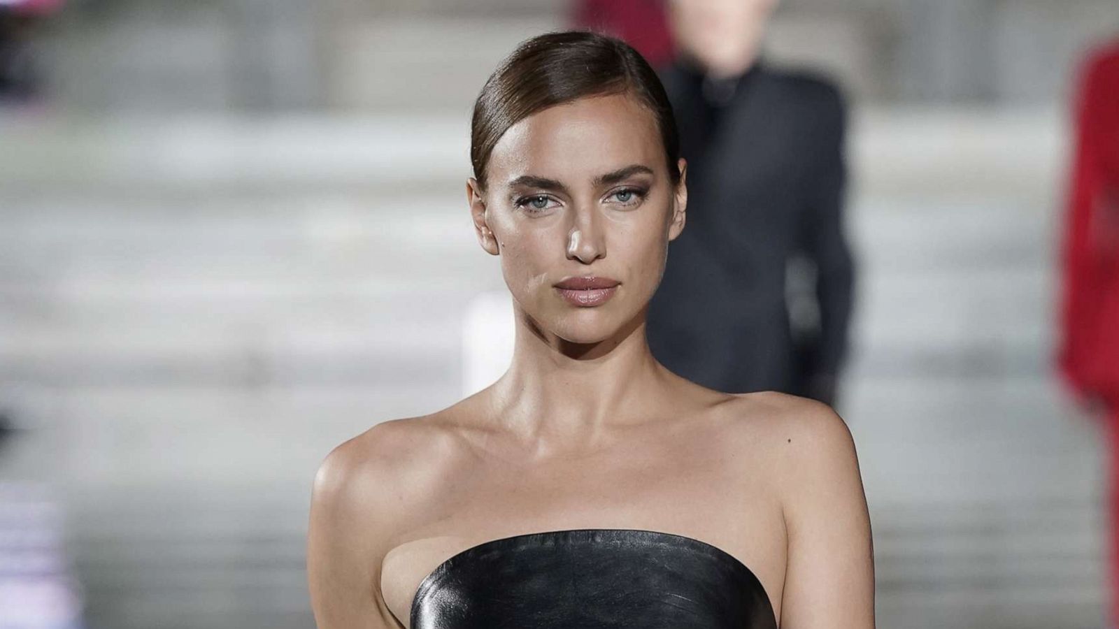 PHOTO: In this file photo, Irina Shayk walks the runway, wearing Ermanno Scervino, at the CR runway x LUISAVIAROMA 90th Anniversary Show during Pitti Immagine Uomo 96 on June 13, 2019, in Florence, Italy.