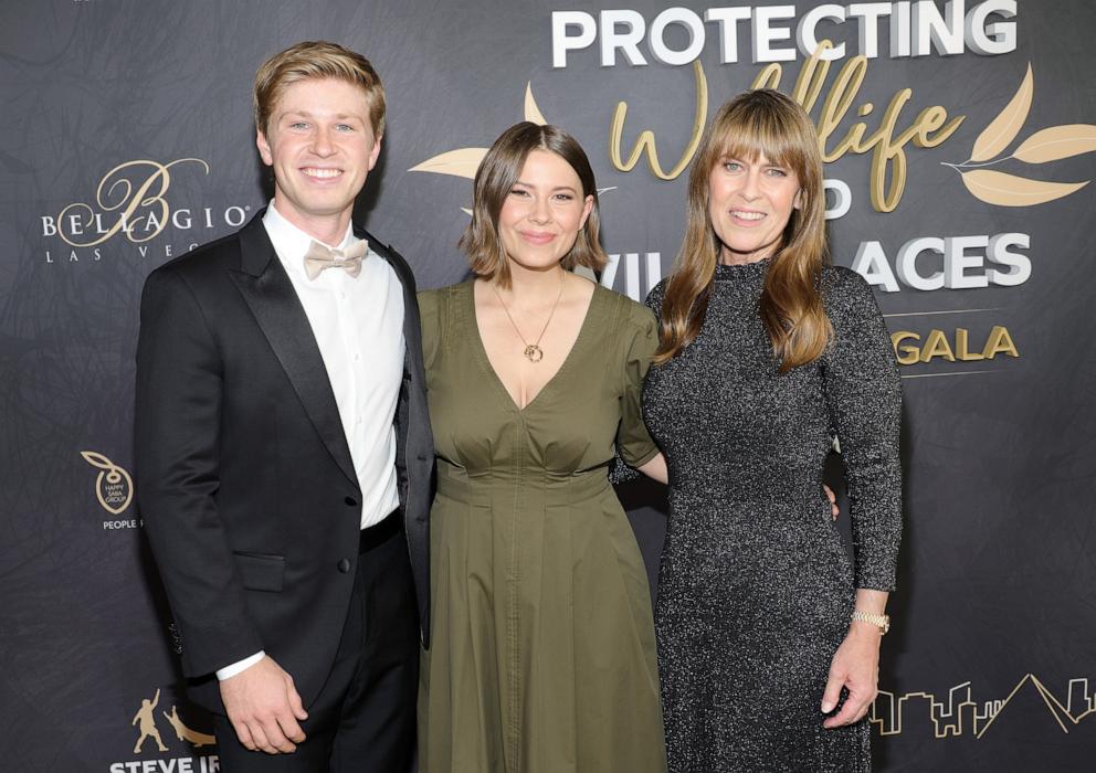 PHOTO: Robert Irwin, Bindi Irwin and Terri Irwin attend the Steve Irwin gala to support the Wildlife Warriors conservationist organization at Bellagio Resort & Casino on May 11, 2024 in Las Vegas, Nevada.
