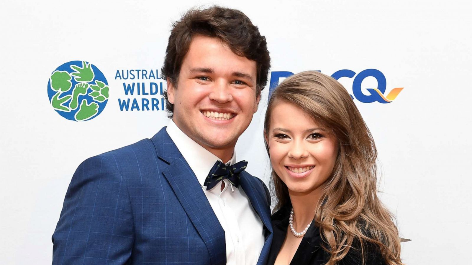 PHOTO: Bindi Irwin poses for a photo with fiance Chandler Powell at the annual Steve Irwin Gala Dinner at Brisbane Convention & Exhibition Centre on Nov. 9, 2019 in Brisbane, Australia.