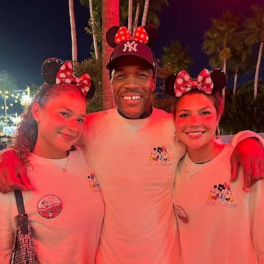 PHOTO: "Good Morning America" co-anchor Michael Strahan with his twin daughters Sophia and Isabella Strahan.