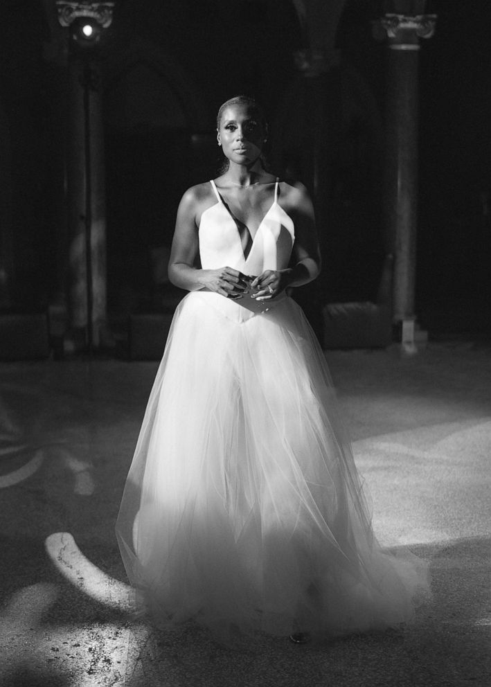 PHOTO: Issa Rae wore custom Vera Wang Haute to her wedding reception in the South of France on July 25th, 2021.