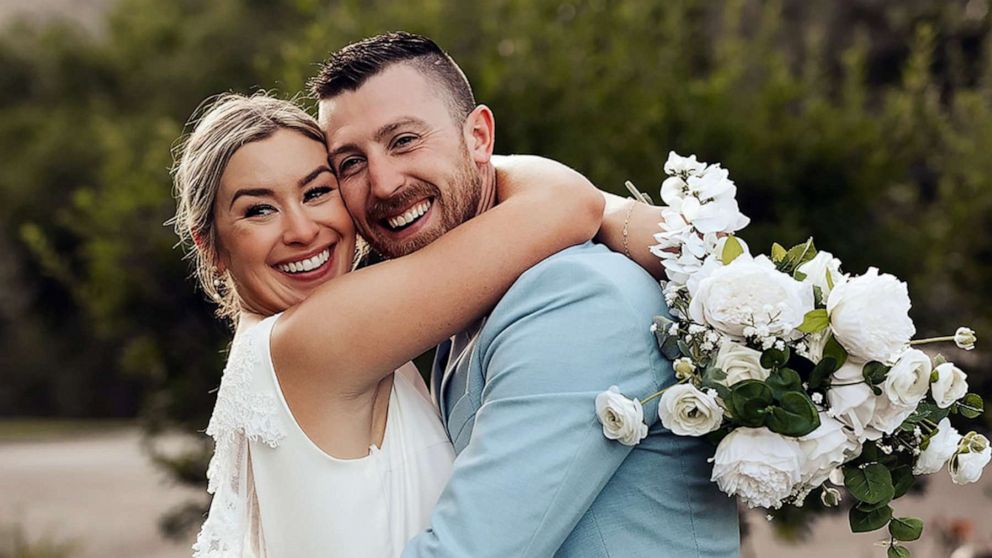 PHOTO: Ivy Jurgensen and her husband Tristen are pictured on their wedding day in July 2023