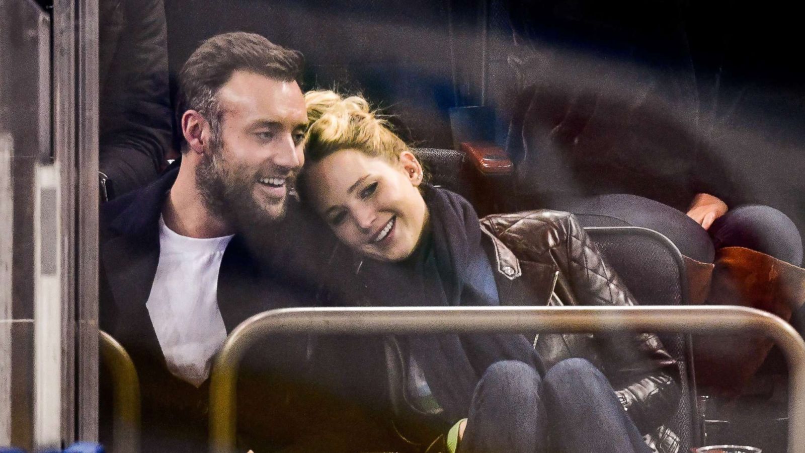 PHOTO: Cooke Maroney and Jennifer Lawrence attend an NHL hockey game in New York, Nov. 4, 2018.