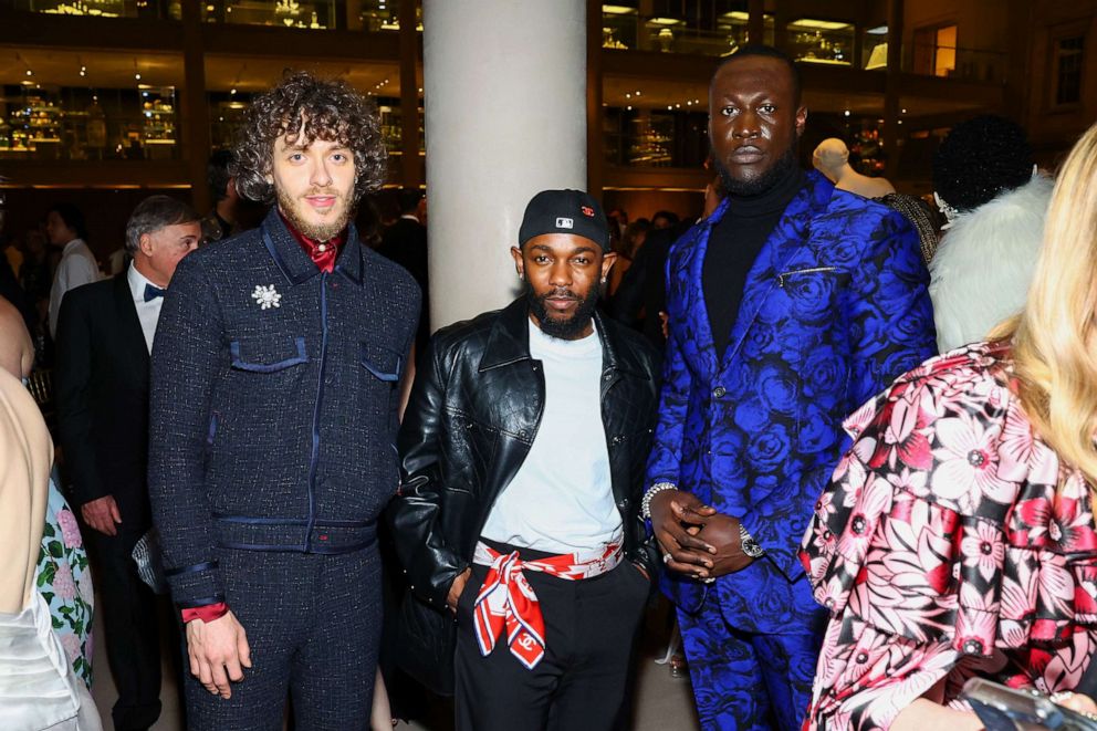 PHOTO: Jack Harlow, Kendrick Lamar and Stormzy attend The 2023 Met Gala Celebrating "Karl Lagerfeld: A Line Of Beauty" at The Metropolitan Museum of Art, May 1, 2023, in New York.