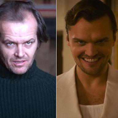 PHOTO: Jack Nicholson in The Shining, and his son Ray Nicholson stars in Smile 2.